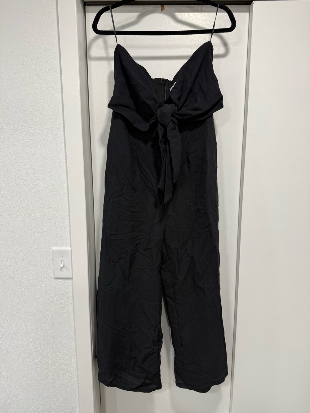 Black Bow Front Jumpsuit